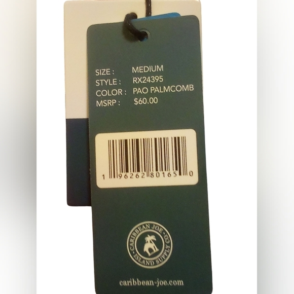 Caribbean Joe - Tropical Floral Pattern, Short Sleeve W/ Tie Accent, Size Medium - Picture 10 of 15